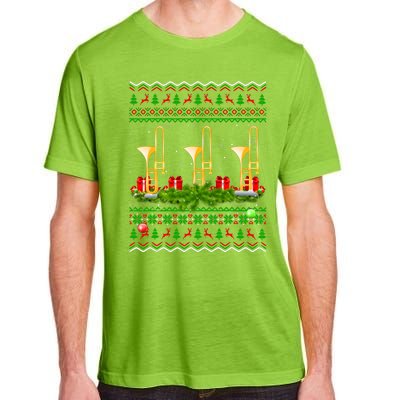 Trombone Music Player Xmas Gift Ugly Trombone Christmas Adult ChromaSoft Performance T-Shirt