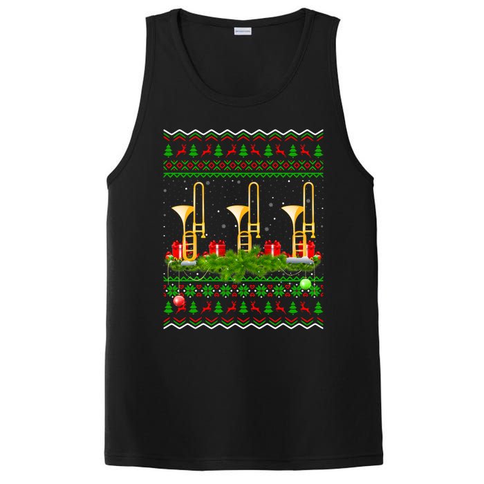 Trombone Music Player Xmas Gift Ugly Trombone Christmas PosiCharge Competitor Tank