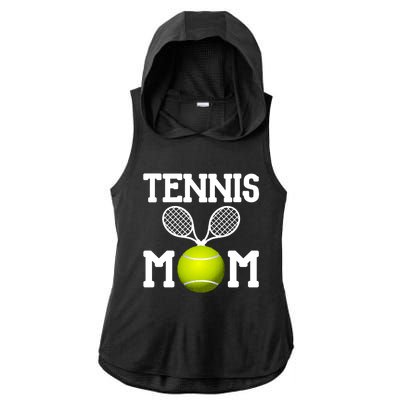 Tennis Mom Proud Mama Gift Ladies PosiCharge Tri-Blend Wicking Draft Hoodie Tank