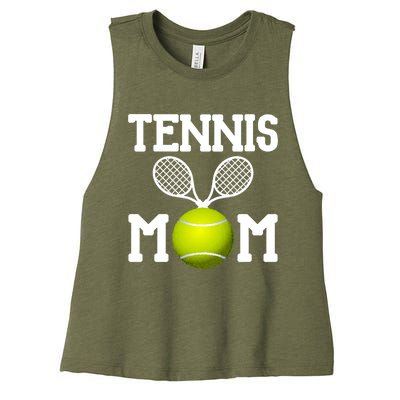 Tennis Mom Proud Mama Gift Women's Racerback Cropped Tank