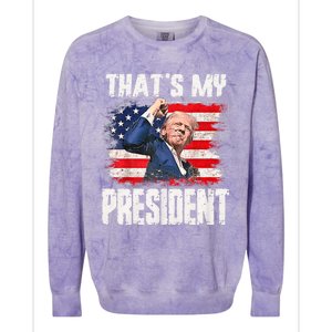 ThatS My President Trump 2024 Colorblast Crewneck Sweatshirt