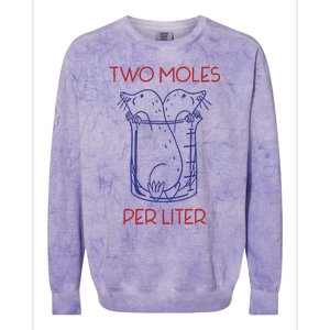 Two Moles Per Liter Funny Chemistry Science AvogadroS Day Meme Colorblast Crewneck Sweatshirt