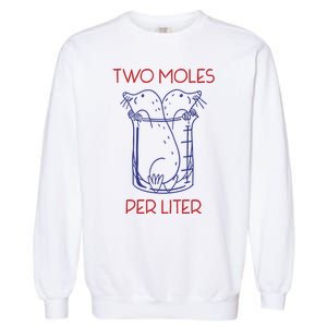 Two Moles Per Liter Funny Chemistry Science AvogadroS Day Meme Garment-Dyed Sweatshirt