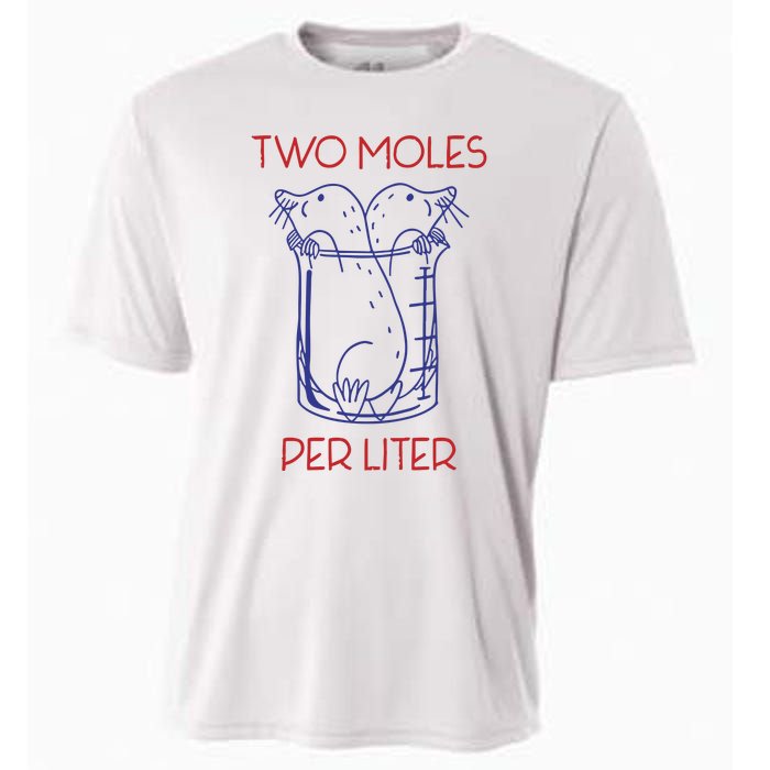 Two Moles Per Liter Funny Chemistry Science AvogadroS Day Meme Cooling Performance Crew T-Shirt