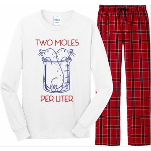 Two Moles Per Liter Funny Chemistry Science AvogadroS Day Meme Long Sleeve Pajama Set