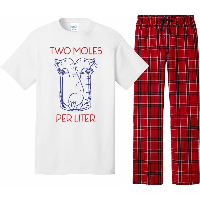 Two Moles Per Liter Funny Chemistry Science AvogadroS Day Meme Pajama Set