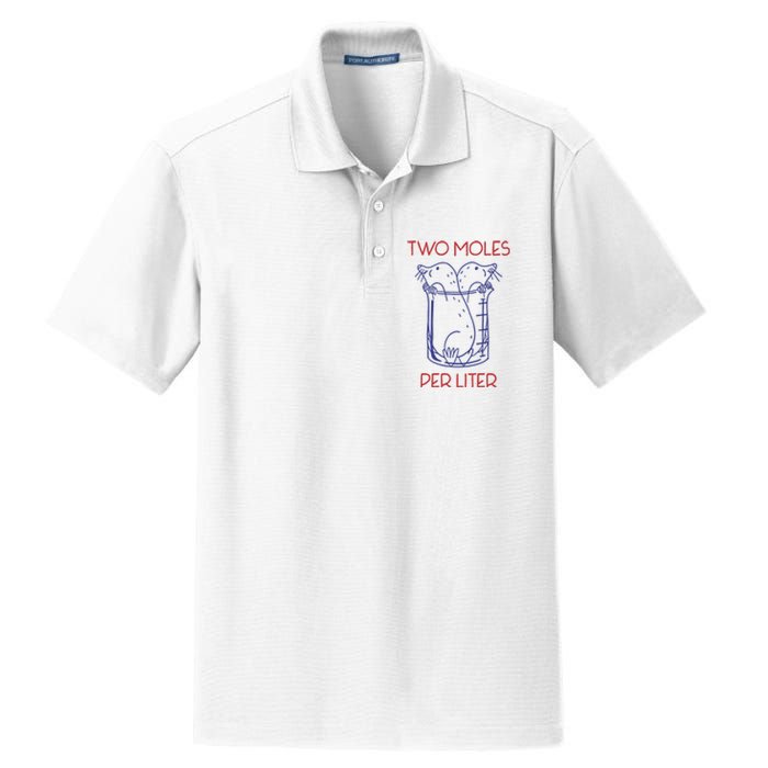 Two Moles Per Liter Funny Chemistry Science AvogadroS Day Meme Dry Zone Grid Polo