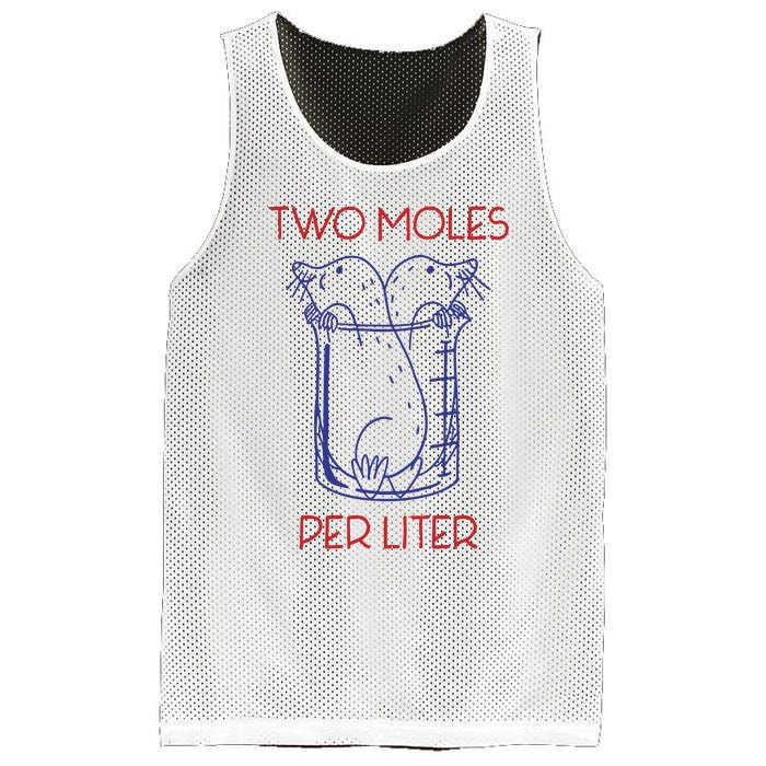 Two Moles Per Liter Funny Chemistry Science AvogadroS Day Meme Mesh Reversible Basketball Jersey Tank