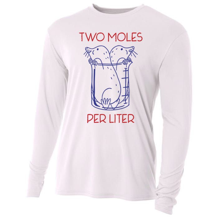 Two Moles Per Liter Funny Chemistry Science AvogadroS Day Meme Cooling Performance Long Sleeve Crew