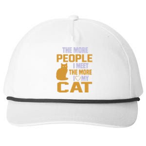 The More People I Meet The More I Love My Cat Snapback Five-Panel Rope Hat