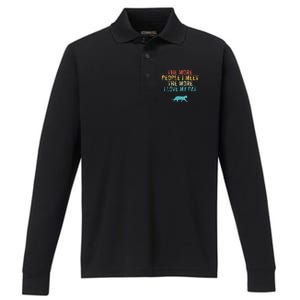 The More People I Meet The More I Love My Cat Funny Quote Performance Long Sleeve Polo