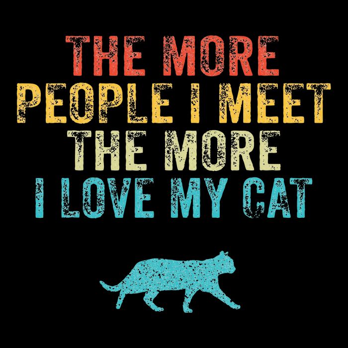 The More People I Meet The More I Love My Cat Funny Quote 16 in Basic Backpack