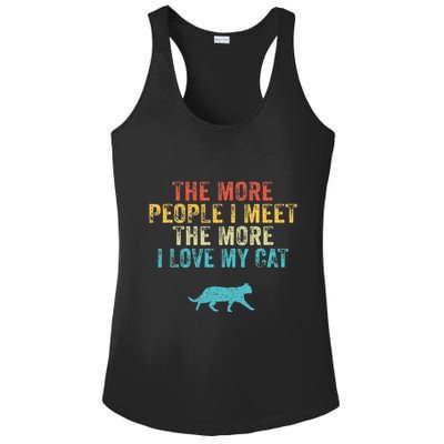 The More People I Meet The More I Love My Cat Funny Quote Ladies PosiCharge Competitor Racerback Tank
