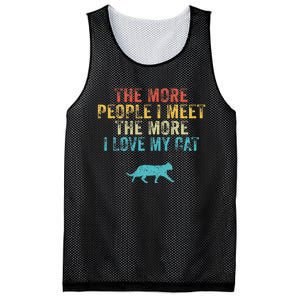 The More People I Meet The More I Love My Cat Funny Quote Mesh Reversible Basketball Jersey Tank