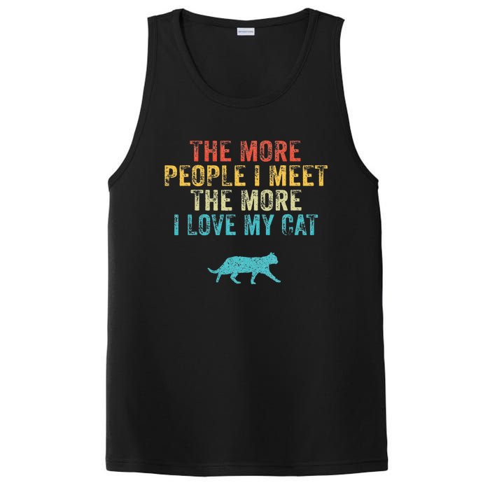 The More People I Meet The More I Love My Cat Funny Quote PosiCharge Competitor Tank