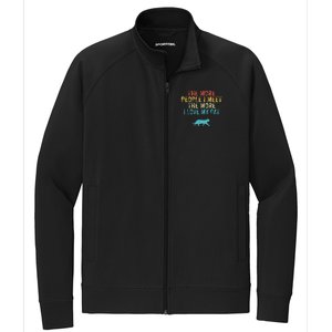 The More People I Meet The More I Love My Cat Funny Quote Stretch Full-Zip Cadet Jacket