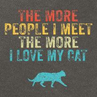 The More People I Meet The More I Love My Cat Funny Quote Cotton Canvas Backpack