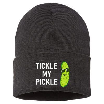 Tickle My Pickle Funny Jokes Sarcastic Sustainable Knit Beanie