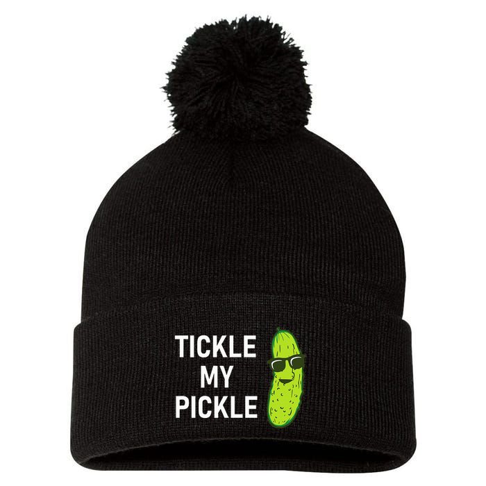 Tickle My Pickle Funny Jokes Sarcastic Pom Pom 12in Knit Beanie