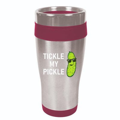 Tickle My Pickle Funny Jokes Sarcastic 16oz Travel Tumbler