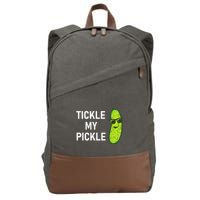 Tickle My Pickle Funny Jokes Sarcastic Cotton Canvas Backpack