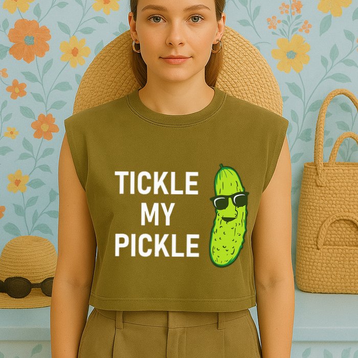 Tickle My Pickle Funny Jokes Sarcastic Garment-Dyed Women's Muscle Tee