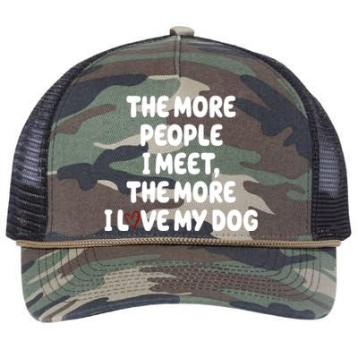 The More People I Meet The More I Love My Dog Retro Rope Trucker Hat Cap