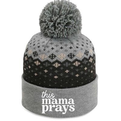 This Mama Prays Christian Mommy Faith Mother's Day The Baniff Cuffed Pom Beanie