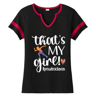 Thats My Proud Track Mom Track And Field Mama Gift Ladies Halftime Notch Neck Tee