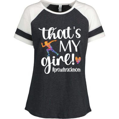 Thats My Proud Track Mom Track And Field Mama Gift Enza Ladies Jersey Colorblock Tee