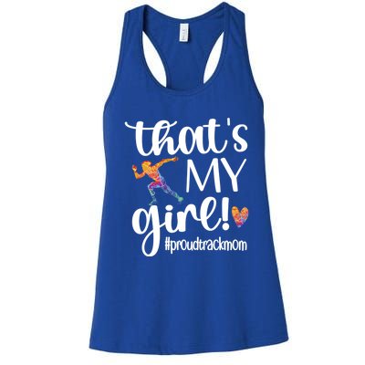 Thats My Proud Track Mom Track And Field Mama Gift Women's Racerback Tank