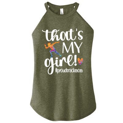 Thats My Proud Track Mom Track And Field Mama Gift Women's Perfect Tri Rocker Tank