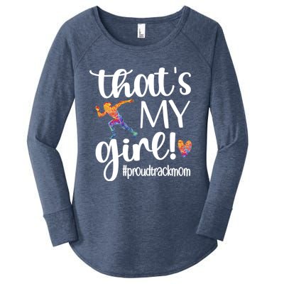 Thats My Proud Track Mom Track And Field Mama Gift Women's Perfect Tri Tunic Long Sleeve Shirt