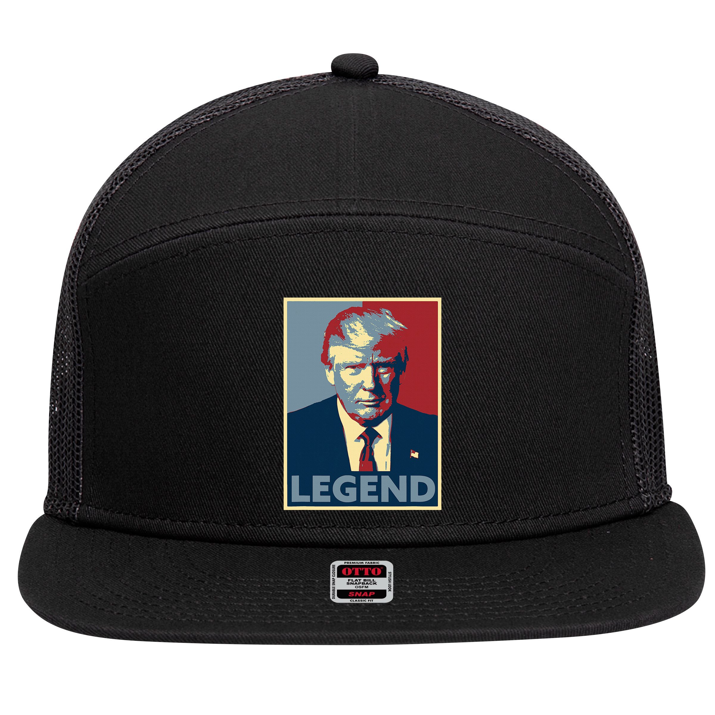 Trump Mugshot Poster The Mugshot 7 Panel Mesh Trucker Snapback Hat