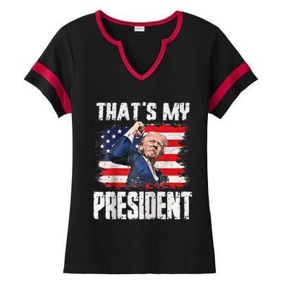 ThatS My President Raglan Ladies Halftime Notch Neck Tee