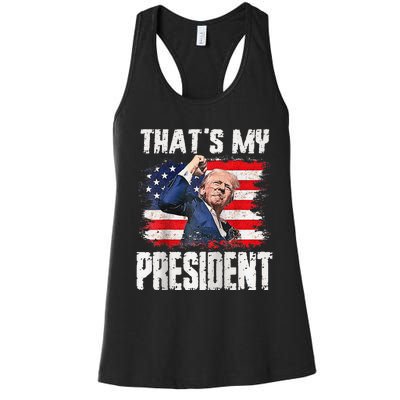 ThatS My President Raglan Women's Racerback Tank