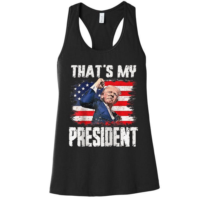 ThatS My President Raglan Women's Racerback Tank