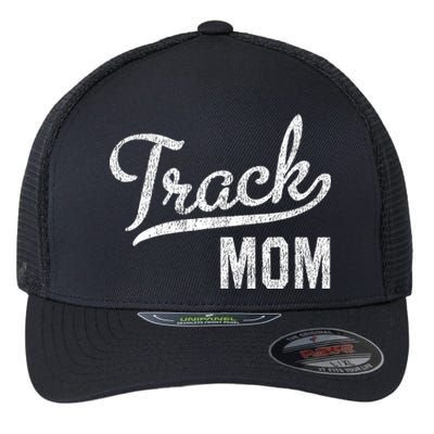 Track Mom Proud Track And Field Mom Gift Flexfit Unipanel Trucker Cap