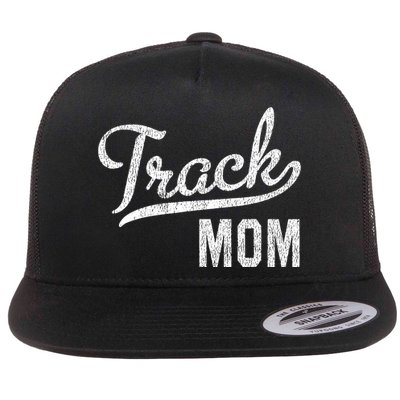 Track Mom Proud Track And Field Mom Gift Flat Bill Trucker Hat