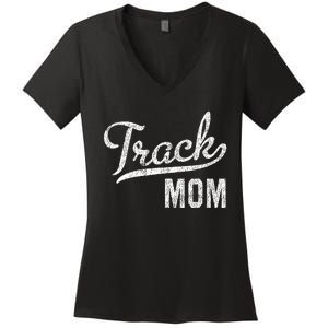 Track Mom Proud Track And Field Mom Gift Women's V-Neck T-Shirt