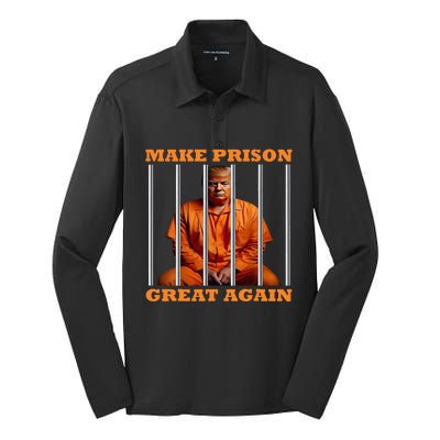 Trump Make Prison Great Again Silk Touch Performance Long Sleeve Polo