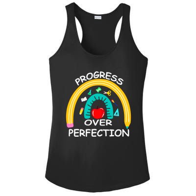 Teacher Motivational Progress Over Perfecti To School Great Gift Ladies PosiCharge Competitor Racerback Tank