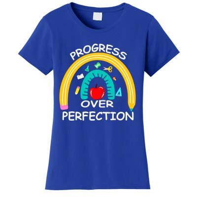 Teacher Motivational Progress Over Perfecti To School Great Gift Women's T-Shirt