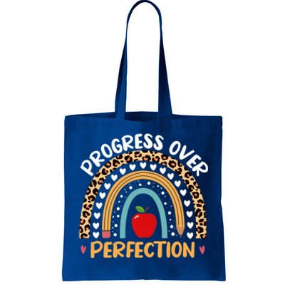 Teacher Motivational Progress Over Perfecti To School Gift Tote Bag