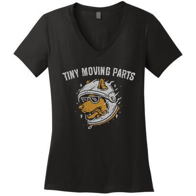 Tiny Moving Part Astro Dog Women's V-Neck T-Shirt