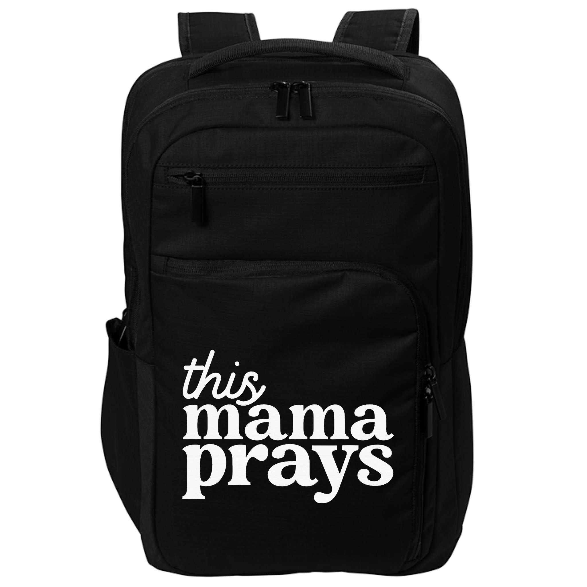 This Mama Prays Christian Mommy Faith Impact Tech Backpack