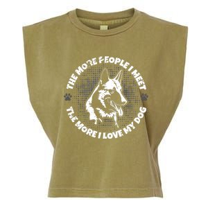 The More People I Meet The More I Love My Dog - Schäferhund Garment-Dyed Women's Muscle Tee