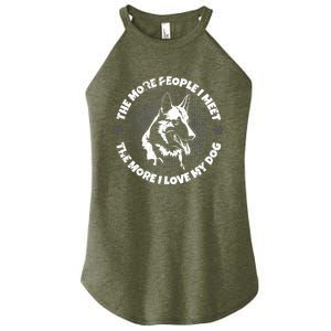 The More People I Meet The More I Love My Dog - Schäferhund Women's Perfect Tri Rocker Tank