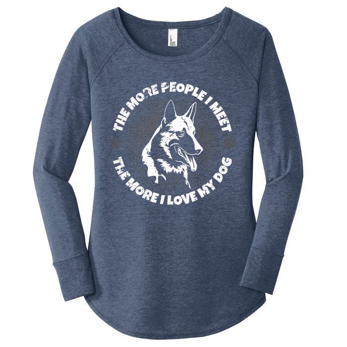 The More People I Meet The More I Love My Dog - Schäferhund Women's Perfect Tri Tunic Long Sleeve Shirt