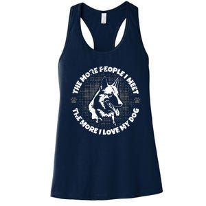 The More People I Meet The More I Love My Dog - Schäferhund Women's Racerback Tank